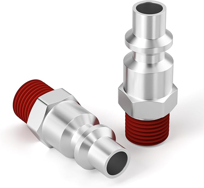 GASHER 3/8 Inch Body Size, M-Type Plug, 1/4 Inch Male Pneumatic Plugs(20-Pack)