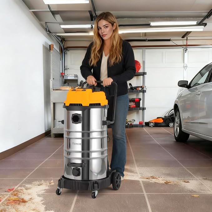 Hoteche 20 Gallon Wet Dry Vacuum Cleaner, Industrial Shop Vac with 5-Piece Accessories, Dual-Motor, Metal Tank, for Garage, Workshop, Basement Flood Cleanup