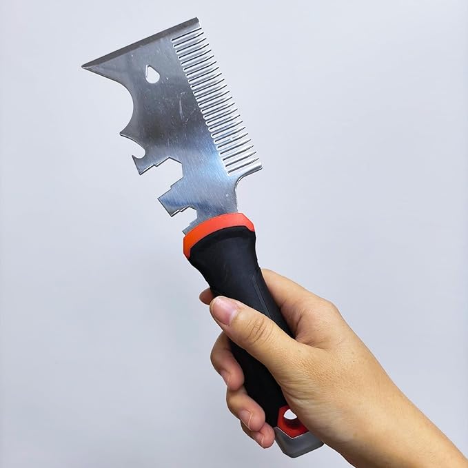 WYPROCEED 3??Multifunctional Paint Brush Comb, Stainless Steel 13-In-1 Paint Scraper Tool, Heavy Duty Paint Brush & Roller Cleaner Tool for Professional Painters & DIYers