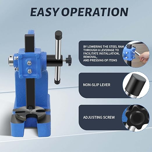 Manual Arbor Press 0.5 Ton,Heavy Duty Cast Iron Desktop Punch Press Machine, for Riveting Punching Holes