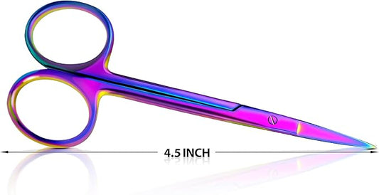 Bandage, Castroviejo, & Iris Scissors, & Kelly, & Mosquito Forceps Rainbow - Stainless Steel, DIY Crafting Scissors and Forceps Multicolors (Iris Scissors, 4.5 inches Straight)