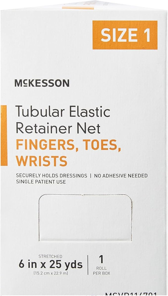 McKesson Tubular Elastic Retainer Net Dressing, Non-Sterile, Finger, Toes, Wrist, Size 1, 6 in x 25 yd, 1 Count, 1 Pack