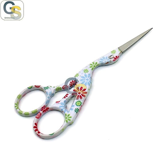 G.S 3 Pairs 4.5" Stainless Steel Sharp Tip Classic Stork Scissors Crane Design Sewing Scissors DIY Tools Dressmaker Shears Scissors for Embroidery, Craft, Needle Work, Art Work & Everyday Use BTS-162