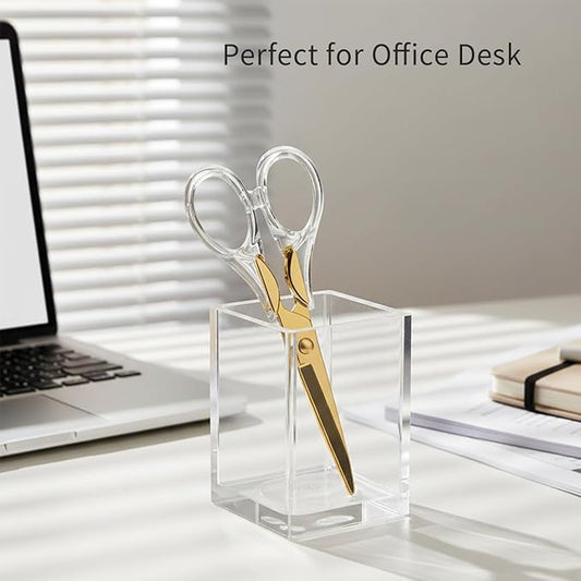 Gold Scissors, Stainless Steel Blade with Acrylic Handle, All Purpose Scissor for Office, School, Home, Fabric Shears, Tijeras (6.3" Gold)
