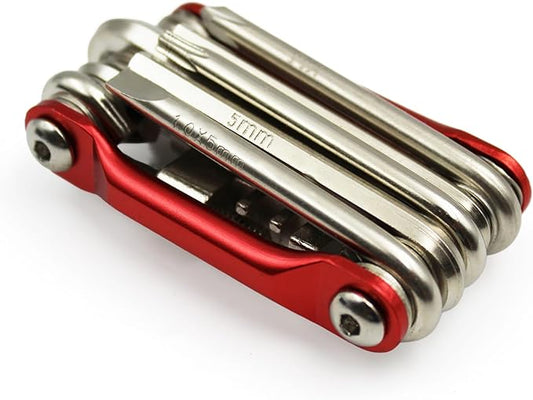10-in-1 Bike Multi Tool ??Compact Bicycle Repair Kit w/Chain Breaker, Allen Wrench Set, Screwdrivers ??MTB, Road, BMX, E-Bike Tire & Gear Tools