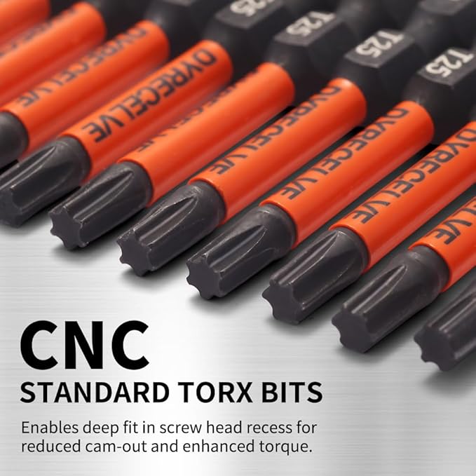 10-Pack T25 Torx Bits for Impact Driver, T-25 Torx/Star Bit Set 2'' Long, Magnetic Torque Head, Premium S2 Alloy Steel, 1/4'' Hex-Shank for Professional & DIY Use