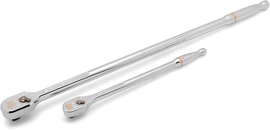 GEARWRENCH 2 Piece 1/4" and 3/8" Drive 120XP Extra Long Handle Full Polish Teardrop Ratchet Set | 81271XP