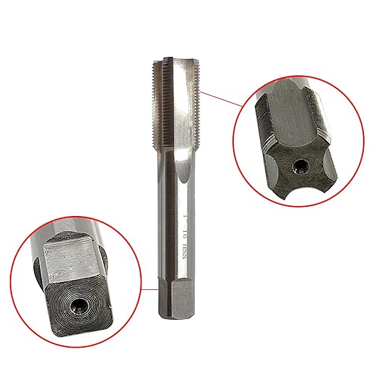 Lzcdelyxiao 1"-16 Tap UNC Right Hand Straight Flute Thread Tap Machine Tap 1"-16 TPI Nominal Diameter 1" Thread Per Inch 16 Fin Thread Tolerance Grade 2B Tapping Thread High Speed Steel HSS