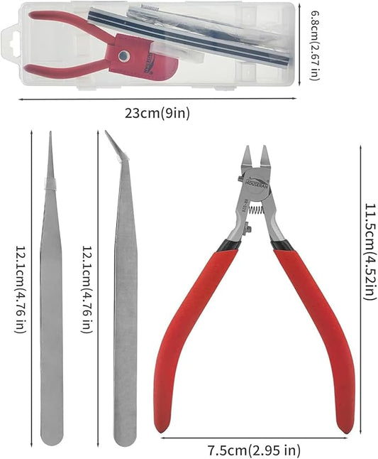 4.52inch Model Nippers, Modeling Tools for Plastic Models, Model Nippers 9pcs set, Gundam Tool Kit, Model Building Tools, Plastic Model Clippers, Hobby Tools for Miniatures