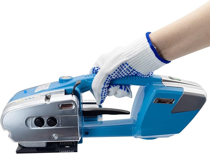 Electric Strapping Machine for 1/2-5/8 Inch Wide PP/PET Strap - Automatic Tool With 4000mAh Two Battery Hot Melting Box Pallet Packaging Baler Powered Banding Tools