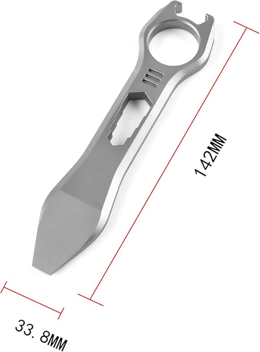 Titanium EDC Pry Bar Multi Tool Bottle Opener Nail Puller Crowbar Wrench Screwdriver Compact Size EDC Multi Tool