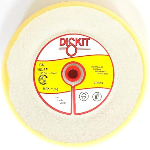 Sanding Pad 08055: Very Soft, 8", Canvas, 0 Hole, Slant Profile Made in USA