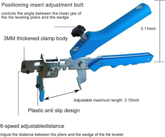 Tile Leveling system Plier Hand Floor Pliers Tiling Installation Tool Tile Locator Leveling System for DIY Ceramic Tile Stone Wall Tile Spacers Adjustment blue