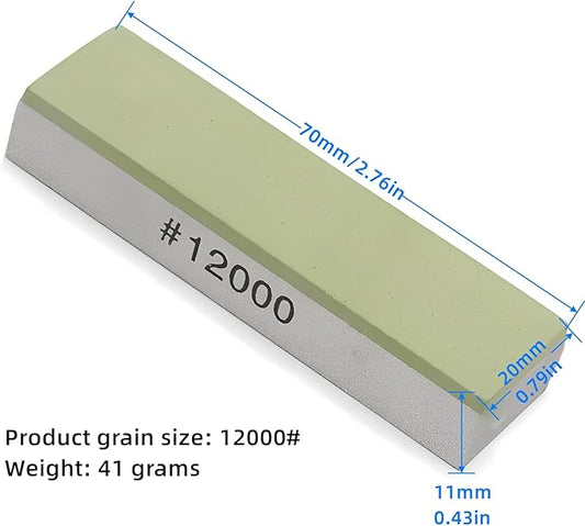 Small Travel-Portable Diamond Resin Sharpening Stone - 12000 Grit Whetstone Knife Sharpener