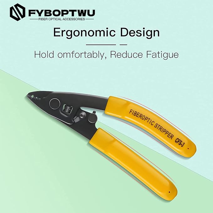 FYBOPTWU - 1 pc CFS-3 Fiber Optic Stripper 3 Port Hole Fiber Optic Stripping Tool with 6" handle