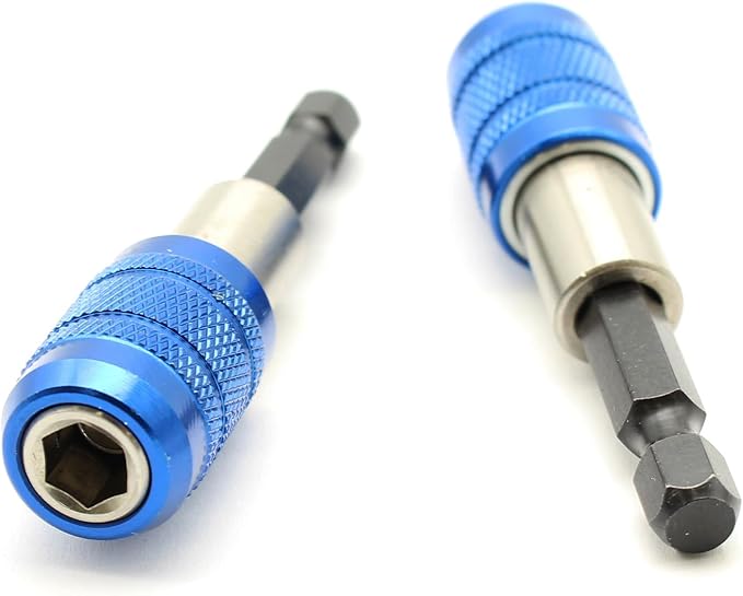TEMO 2 pc Quick Release Security Screwdriver Bit Holder Impact Ready, 1/4 Inch Hex Shank