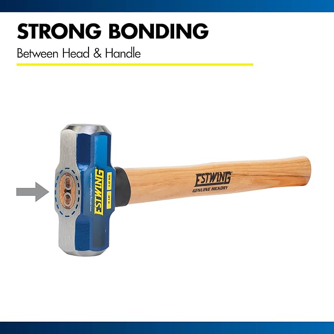 Estwing 4-Pound Hard Face Sledge Hammer - 16-Inch Hickory Handle, Ergonomic Grip, Durable Construction for Demolition & Stake Driving
