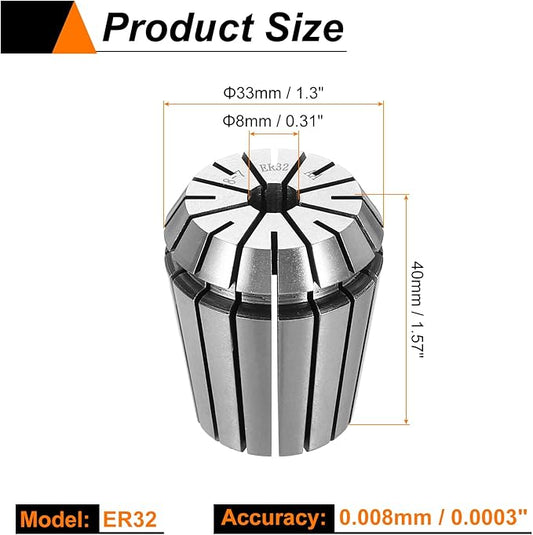 HARFINGTON Spring Collet Chuck ER32 8mm 65Mn Spring Steel Precision Router Collets for CNC Engraving Milling Lathe Tool