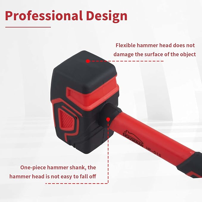 3 Piece Hammer Set, 14" Camping Axe, Ball Peen Hammer 1.1kg, 20oz Rubber Mallet, Ball Pin Hammers, Large Hammer, Suitable for Camping, Woodworking, Mechanical Repair