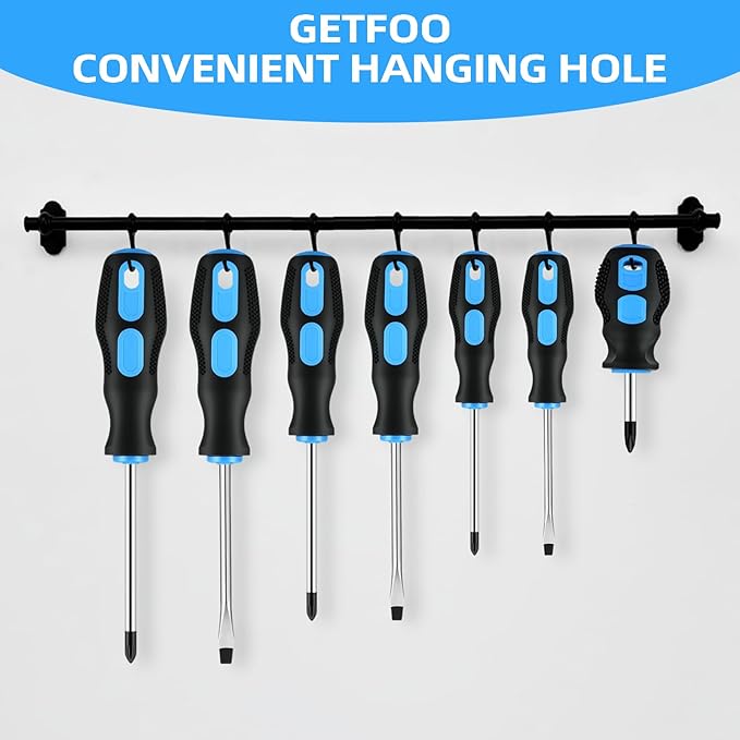 Magnetic Screwdriver Set - 7-Piece Cushion Grip Kit / 4 Phillips & 3 Flat Heads for Auto Repair, Electronics & Furniture Assembly | Holiday Gift for Mechanics & DIYers