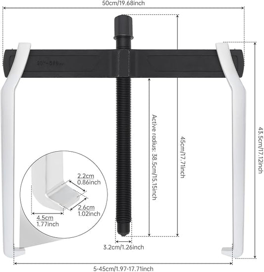 ChgImposs 20 Inch 2-Jaw Gear Puller, Heavy Duty CR-V Adjustable Reversible Bearing Puller Tool for External & Internal Removal of Pulleys, Flywheels, Bearings, Gears, Brake Drums