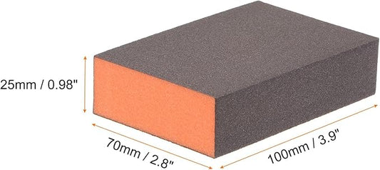HARFINGTON 4pcs Sanding Sponge Blocks #280 (2000-2500 Grits) Wet/Dry Hand Sanding Sponges, 100x70x25mm Foam Sanding Block Pad for Polishing Kitchen Metal Wood Drywall Furniture, Brown&Orange