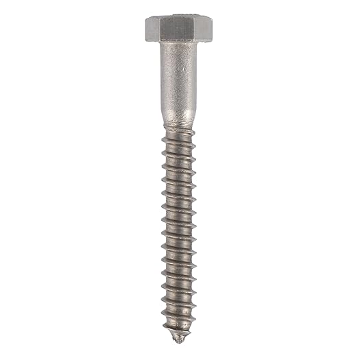 3/8 x 3-1/2 Stainless Lag Bolt (25-Pack) 18-8 Stainless Steel, Heavy Duty Hex Wood Lag Screw, ASME B18.2.1 Commercial/Industrial Grade by Makers Bolt
