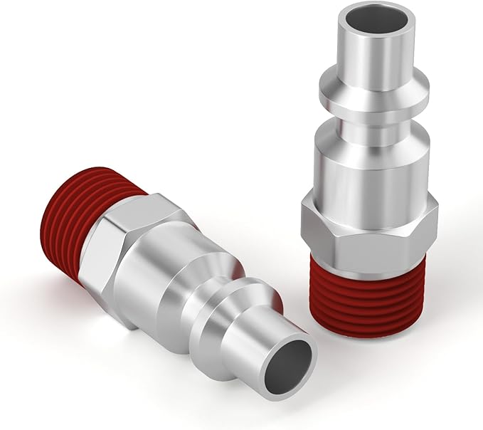 GASHER 3/8 Inch Body Size, M-Type Plug, 3/8 Inch Male Pneumatic Plugs(10-Pack)