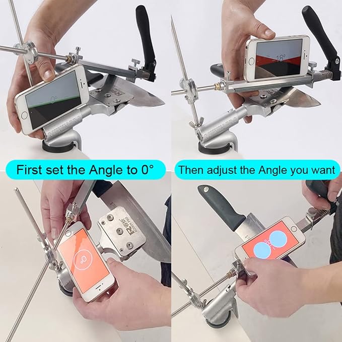 Knife Sharpener Professional Stainless Steel Kitchen Chef Knife Sharpener Home Knife Sharpening Kit Abrasive Holding System Tools (SET C)