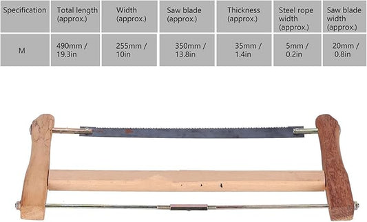 Frame Saw, Teakwood Handsaws, Blade Replacement Carpenter Hand Bow Wood Cutting Tool, Portable Frame Saw for Cutting Wood(490mm) Cut Percussion Tool, Hack Saw Blade