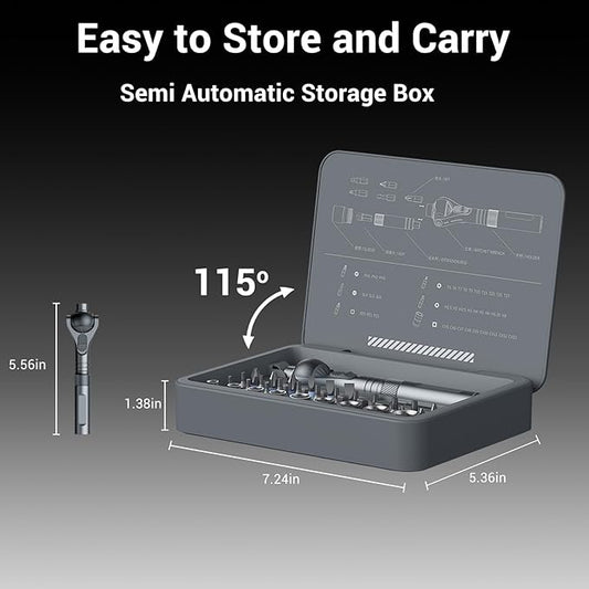 Upgraded Magnetic Screwdriver Set, 40 in 1 Ratchet Screwdriver Set with Detachable Ratchet Handle, 180째 Ratchet Head Precision Repair Tool Kit for Electrical,Automotive,Bicycle,Furniture Model Repair