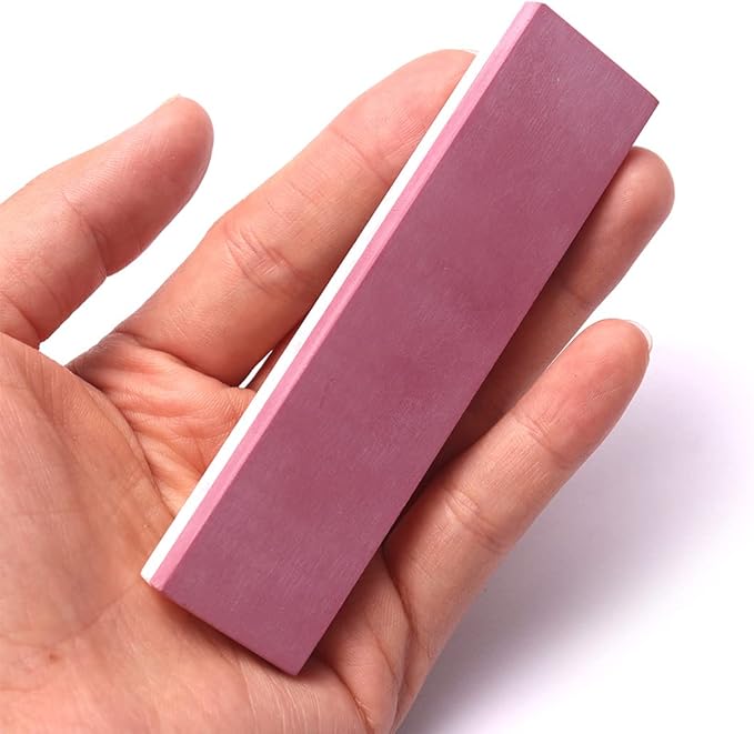 ATOPLEE Double-Sided Sharpening Stone, 1pc White and Red Ruby Knife Sharpener Stone,3000/10000 Grit Mini Whetstone Oilstone
