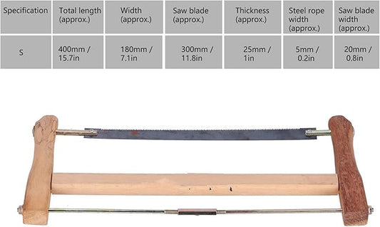 Frame Saw, Teakwood Handsaws, Blade Replacement Carpenter Hand Bow Wood Cutting Tool, Portable Frame Saw for Cutting Wood(400mm) Cut Percussion Tool, Hack Saw Blade