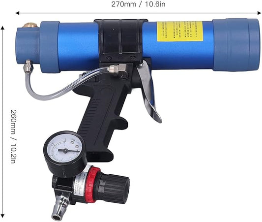 310ML 1/4in Caulk Gun, Cartridge Hand Air Caulking Gun Glass Glue Sealant Gun Cartridge Air Gun Pneumatic Caulking Gun Cartridge Extended Nozzle