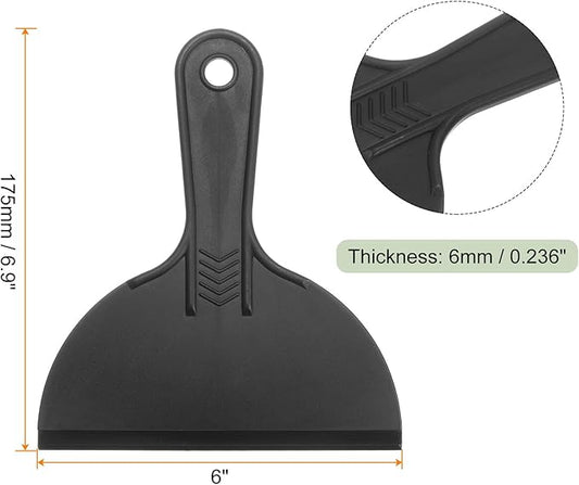 HARFINGTON 5pcs Putty Scraper 6" Width 6mm Thin Flexible Plastic Putty Knives for Taping Drywall Spreading Painting Wall Scratching