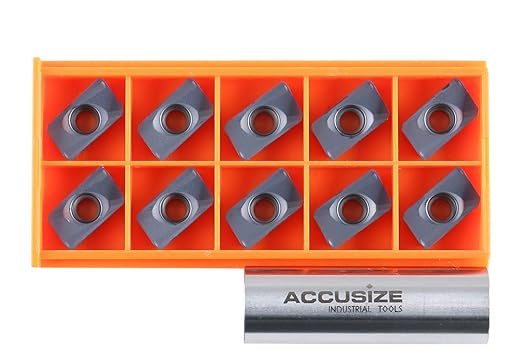 Accusize Industrial Tools APMT1604PDER-H2 PVD Coated Carbide Inserts for Machining Stainless Steel, 10 Pc Set, 1056-1604x10