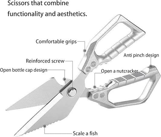 Kitchen Scissors all Purpose, Stainless Steel Kitchen Shears, Meat Scissors Heavy Duty Sharp Shears, Kitchens Accessories Cooking Shear for Meat Chicken Fish Poultry Herb Bread