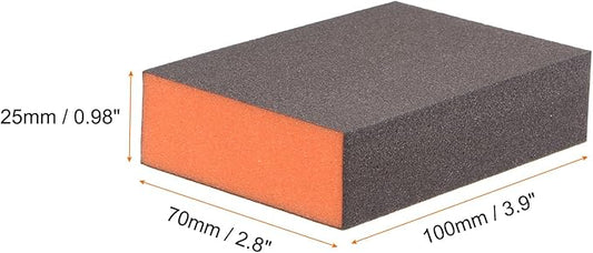 HARFINGTON 4pcs Sanding Sponge Blocks #240 (1200-1500 Grits) Wet/Dry Hand Sanding Sponges, 100x70x25mm Foam Sanding Block Pad for Polishing Kitchen Metal Wood Drywall Furniture, Brown&Orange