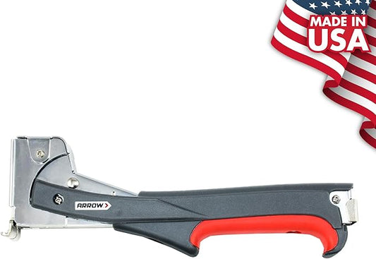 Arrow HTX50 Professional Heavy Duty Hammer Tacker, Manual Stapler for Construction and Insulation, Ergonomic Grip Handle, Dual-Capacity Rear-Load Magazine, Fits 5/16?? 3/8", or 1/2" Staples , Grey