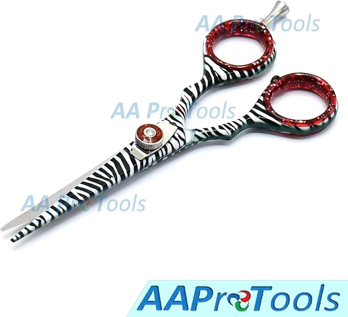 J2 Japanese Steel Professional Razor Edge White Zebra Hairdressing Barber Salon Scissors/Shears Set 5.5" & 4.5" BTS-217