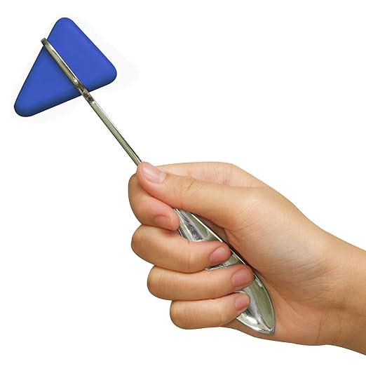 Taylor Tomahawk Reflex Hammer – 8" Chrome-Plated Handle, Durable PVC Bumper, Stainless Steel, Accurate Reflex Testing Tool for Medical Professionals - Blue
