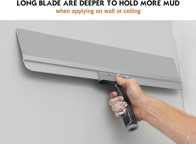 ROLLINGDOG 24 Inch Taping Knife - Drywall Taping Knife,Threaded End Can be Attached to Extension Pole,Stainless Steel Blade,Ideal for Skimming and Smoothing Walls and Ceilings