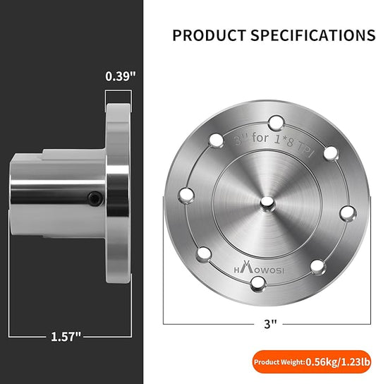 3" Steel Wood Lathe Faceplate,Faceplate for Wood Lathe,Lathe Face Plate Fit for 1" x 8TPI Spindle with Screwchuck