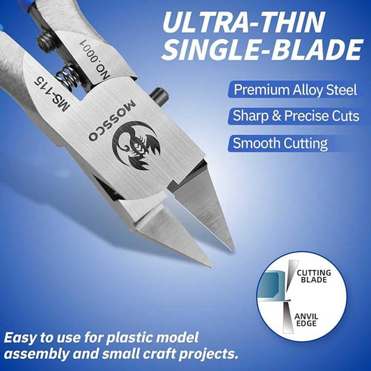 Model Nippers, Ultra-thin Single-edge Nippers for Beginners Repair Plastic Model and Fix, Model Cutting Tools Nippers with Non-slip Grip, 4.6 Inch Sprue Cutter for Plastic Model Building