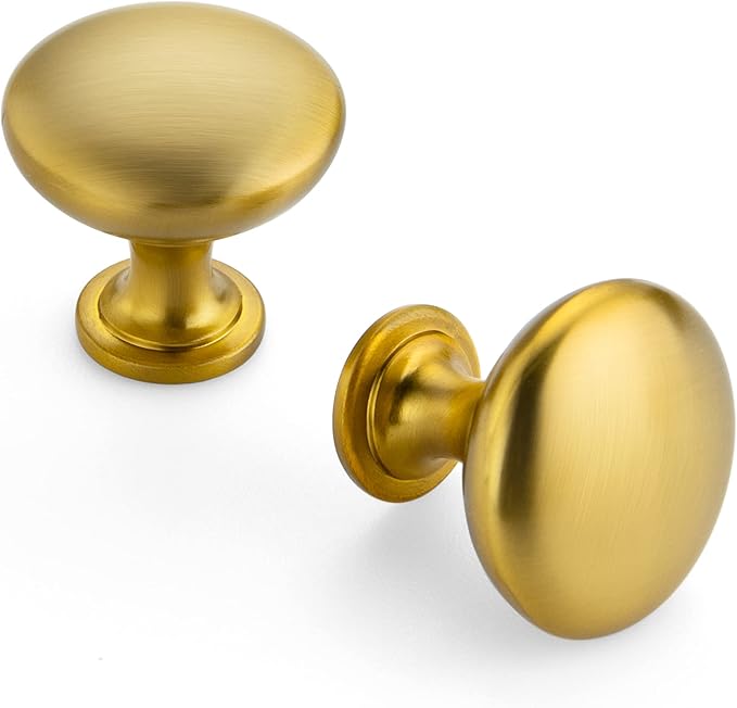 Ravinte 10 Pack Kitchen Cabinet Knobs Dresser Knobs Brused Brass Zinc Drawer Pulls Door Handles for Drawer Cupboard and Dresser
