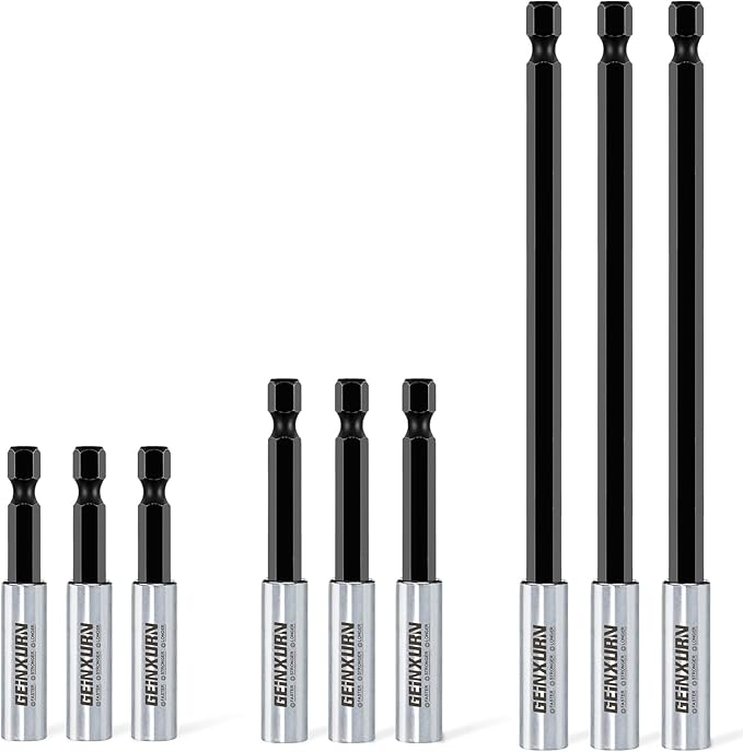 9Pc Cr-V Screwdriver Bit Holders, Extension Socket Drill Bit Magnetic Holder Hex Shank Quick-Change Drill Bit Guide (2.5??????