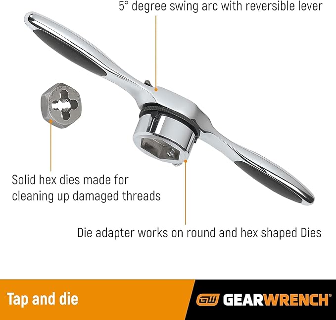 GEARWRENCH 114 Piece Ratcheting Tap and Die Set | SAE & Metric | 82812