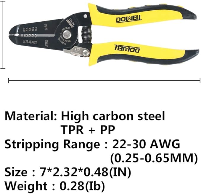 DOWELL 22-30 AWG Wire Stripper Wire Stripping Tool Wire Cutter And Multi-Function Hand Tool竊똏rofessional Handle Design And Refined Craftsmanship.