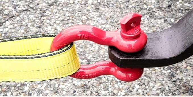 Mytee Products 1-1/4" Anchor Shackle Forged Carbon Steel w/Alloy Screw Pin Load Limit #12.0 Tons (24,000 lbs) |Double Rust Protection Heavy Duty D Ring Shackle for Towing, Rigging & Vehicle Recovery