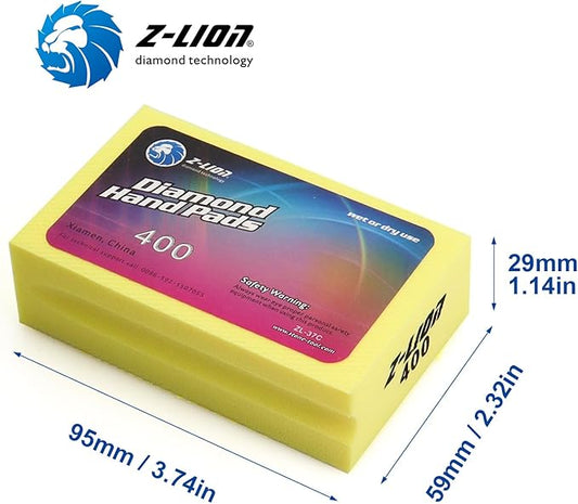 Z-Lion Diamond Hand Polishing Pads Electroplated Grit 400 for Glass Stone